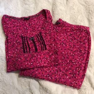 Pink with multicolor Polka Dot Pajama Set